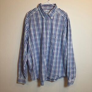 Lacoste Modern Fit Men's Long Sleeve Plaid Button Up Shirt Size 46